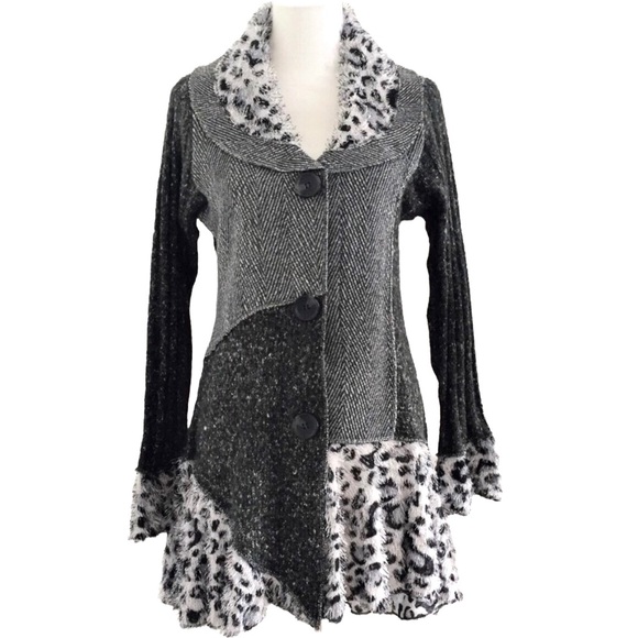 Sioni Leopard Mixed Patchwork Ruffle Sweater - Picture 11 of 11